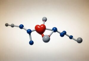 Oxytocin Molecule Mockup with a Heart in the center